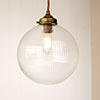Fulbourn Fine Fluted Pendant Light in Antiqued Brass