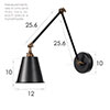 Club Articulated Wall Light in Matt Black