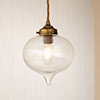 Mia Fine Fluted Pendant Light in Antiqued Brass