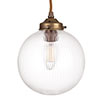 Putney Fine Fluted Pendant Light in Antiqued Brass