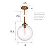 Putney Fine Fluted Pendant Light in Antiqued Brass