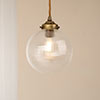 Putney Fine Fluted Pendant Light in Antiqued Brass