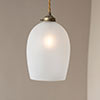 Walcot Pendant Light, Frosted Glass, in Antiqued Brass