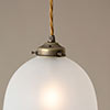 Walcot Pendant Light, Frosted Glass, in Antiqued Brass
