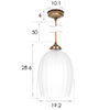 Walcot Fluted Pendant Light, Frosted Glass, in Antiqued Brass