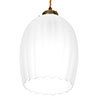 Walcot Fluted Pendant Light, Frosted Glass, in Antiqued Brass