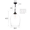 Chalford Glass Pendant Light in Matt Black