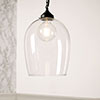 Chalford Glass Pendant Light in Matt Black