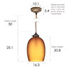 Clifton Amber Pendant Light in Antiqued Brass