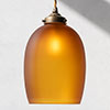 Clifton Amber Pendant Light in Antiqued Brass