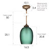 Clifton Teal Pendant Light in Antiqued Brass
