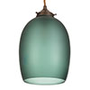 Clifton Teal Pendant Light in Antiqued Brass