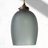 Clifton Smoked Pendant Light in Antiqued Brass