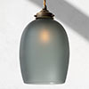 Clifton Smoked Pendant Light in Antiqued Brass