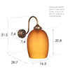 Clifton Amber Wall Light in Antiqued Brass