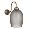 Clifton Smoked Wall Light in Antiqued Brass