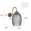 Clifton Smoked Wall Light in Antiqued Brass