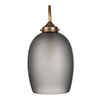 Clifton Smoked Wall Light in Antiqued Brass