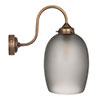 Clifton Smoked Wall Light in Antiqued Brass