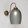 Clifton Smoked Wall Light in Antiqued Brass