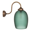 Clifton Teal Wall Light in Antiqued Brass