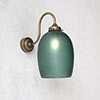 Clifton Teal Wall Light in Antiqued Brass