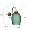 Clifton Teal Wall Light in Antiqued Brass