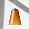 Evesham Amber Pendant Light in Antiqued Brass