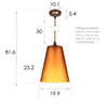 Evesham Amber Pendant Light in Antiqued Brass