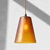 Evesham Amber Pendant Light in Antiqued Brass