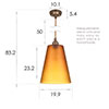 Evesham Amber Pendant Light (ES) in Antiqued Brass