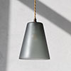 Evesham Smoked Pendant Light in Antiqued Brass