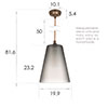 Evesham Smoked Pendant Light in Antiqued Brass