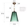 Evesham Teal Pendant Light in Antiqued Brass