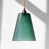 Evesham Teal Pendant Light (ES) in Antiqued Brass