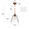 Ashley Fluted Pendant Light (ES) Antiqued Brass