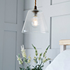 Ashley Fine Fluted Pendant Light Antiqued Brass