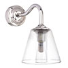 Newton Fine Fluted Bathroom Wall Light with Byron Arm in Nickel