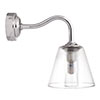 Newton Fine Fluted Bathroom Wall Light with Byron Arm in Nickel