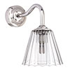 Newton Fluted Bathroom Wall Light with Byron Arm in Nickel