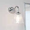 Newton Fluted Bathroom Wall Light with Byron Arm in Nickel
