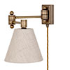 Clayton Plug-In Wall Light in Antiqued Brass