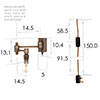 Clayton Plug-In Wall Light in Antiqued Brass