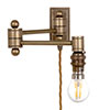Clayton Plug-In Wall Light in Antiqued Brass