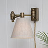 Clayton Plug-In Wall Light in Antiqued Brass