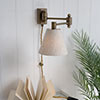 Clayton Plug-In Wall Light in Antiqued Brass