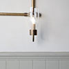 Single Morston Conduit Wall Light in Antiqued Brass