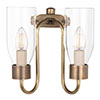 Double Morston Conduit Wall Light in Antiqued Brass