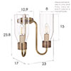 Double Morston Conduit Wall Light in Antiqued Brass