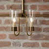 Double Morston Conduit Wall Light in Antiqued Brass